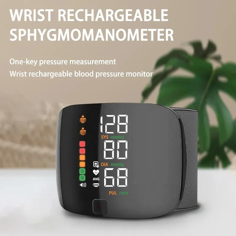 Smart håndleds blodtryksmonitor – Elektronisk bærbar sphygmomanometer med talemeldinger
