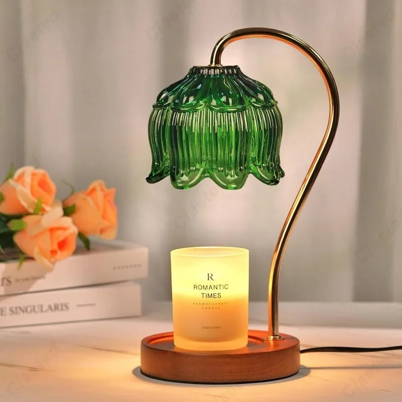 Floral Petal Stearinlys Varmere Med Minimalistisk Moderne Lampe Hjem Decor