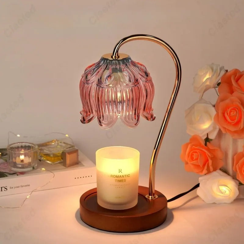 Floral Petal Stearinlys Varmere Med Minimalistisk Moderne Lampe Hjem Decor