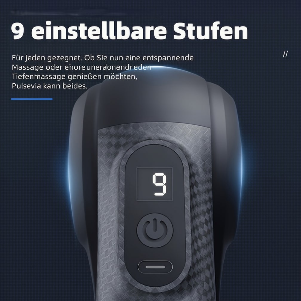 Massagepistol med 9 vedhæftninger | Massageapparat til nakke, ryg, fødder og mere | Massage Gun | Pulsevia