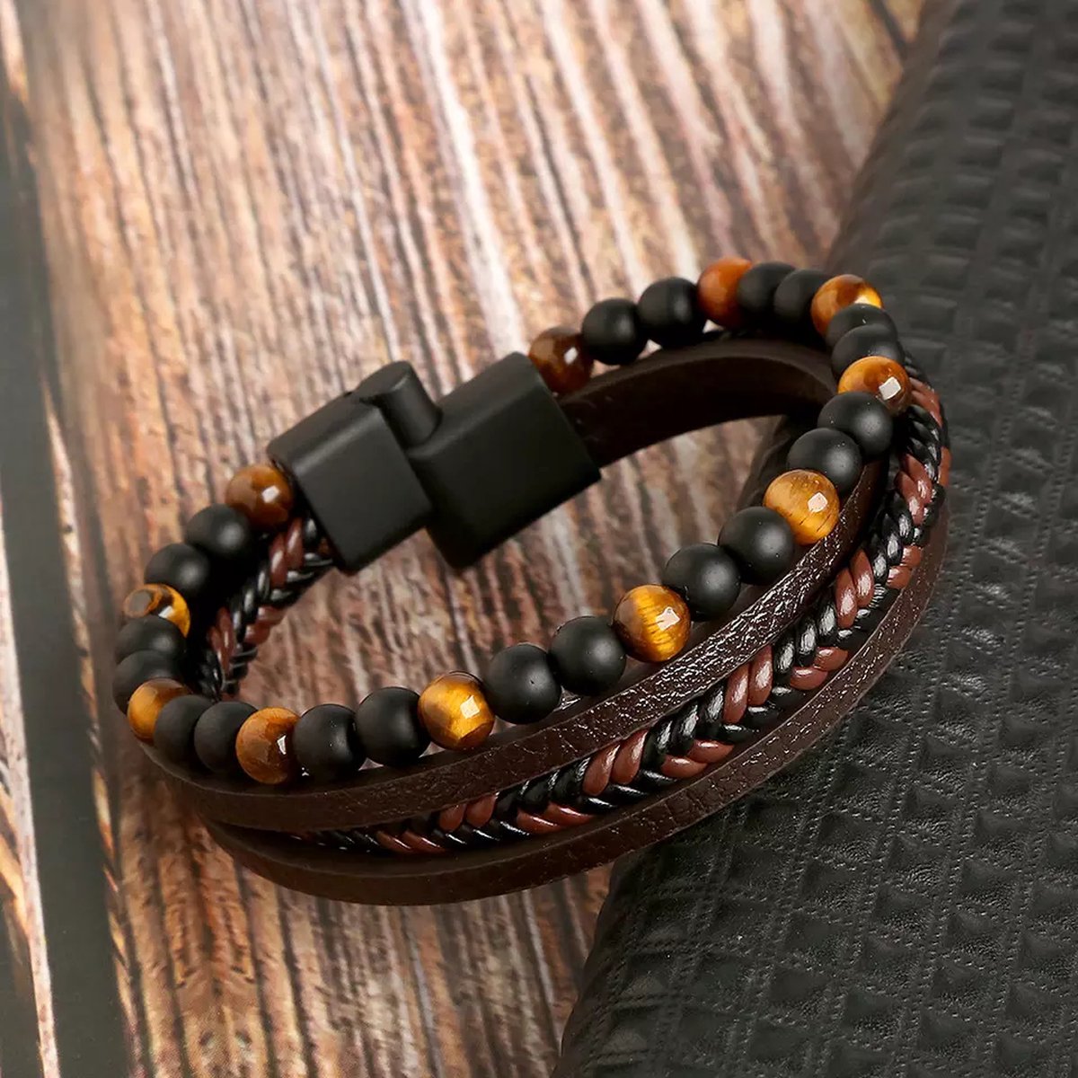 Mænds Stilfulde Armbåndsæt - Moderne Kant