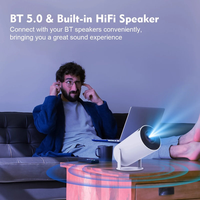 Smart 4K Mini Projektor med Dual WiFi og Bluetooth-forbindelse