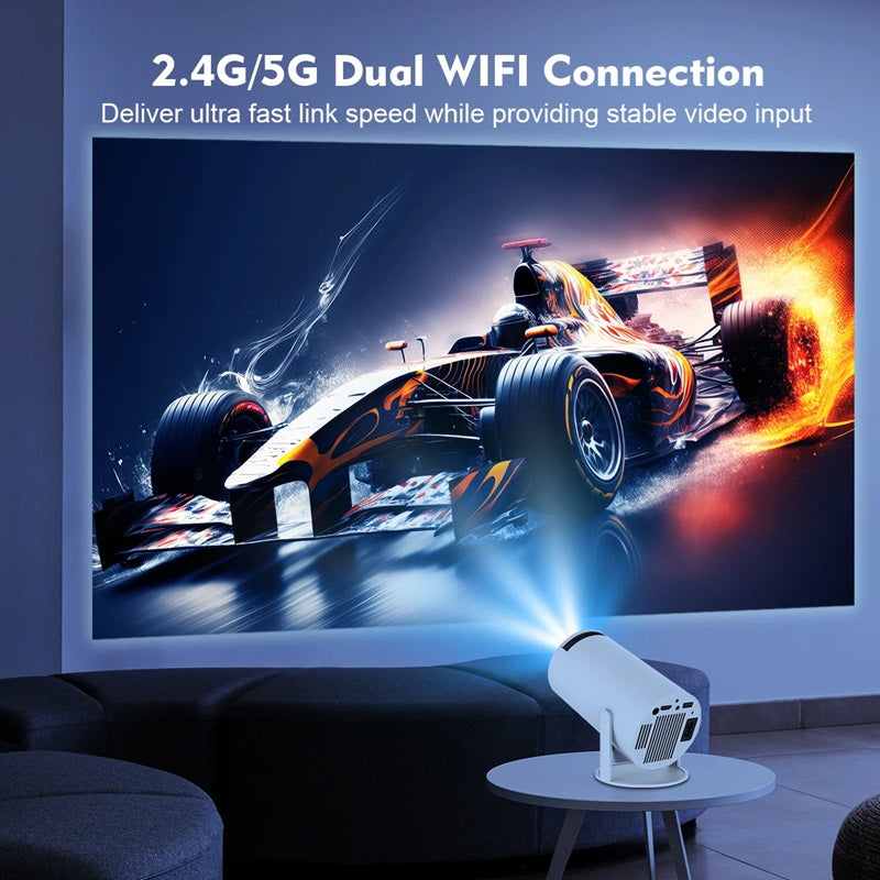 Smart 4K Mini Projektor med Dual WiFi og Bluetooth-forbindelse