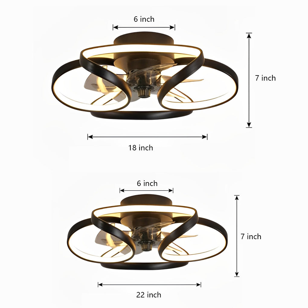 Moderne Blomst LED Loftventilator Lys med Fjernbetjening