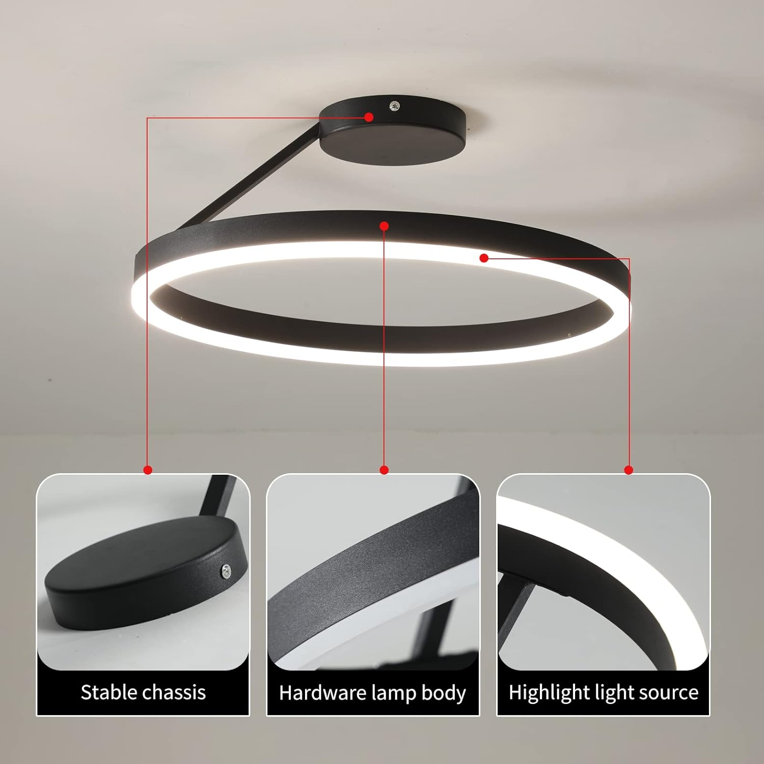 Minimalistisk LED Loftlampe - Metal Jern, Akryl