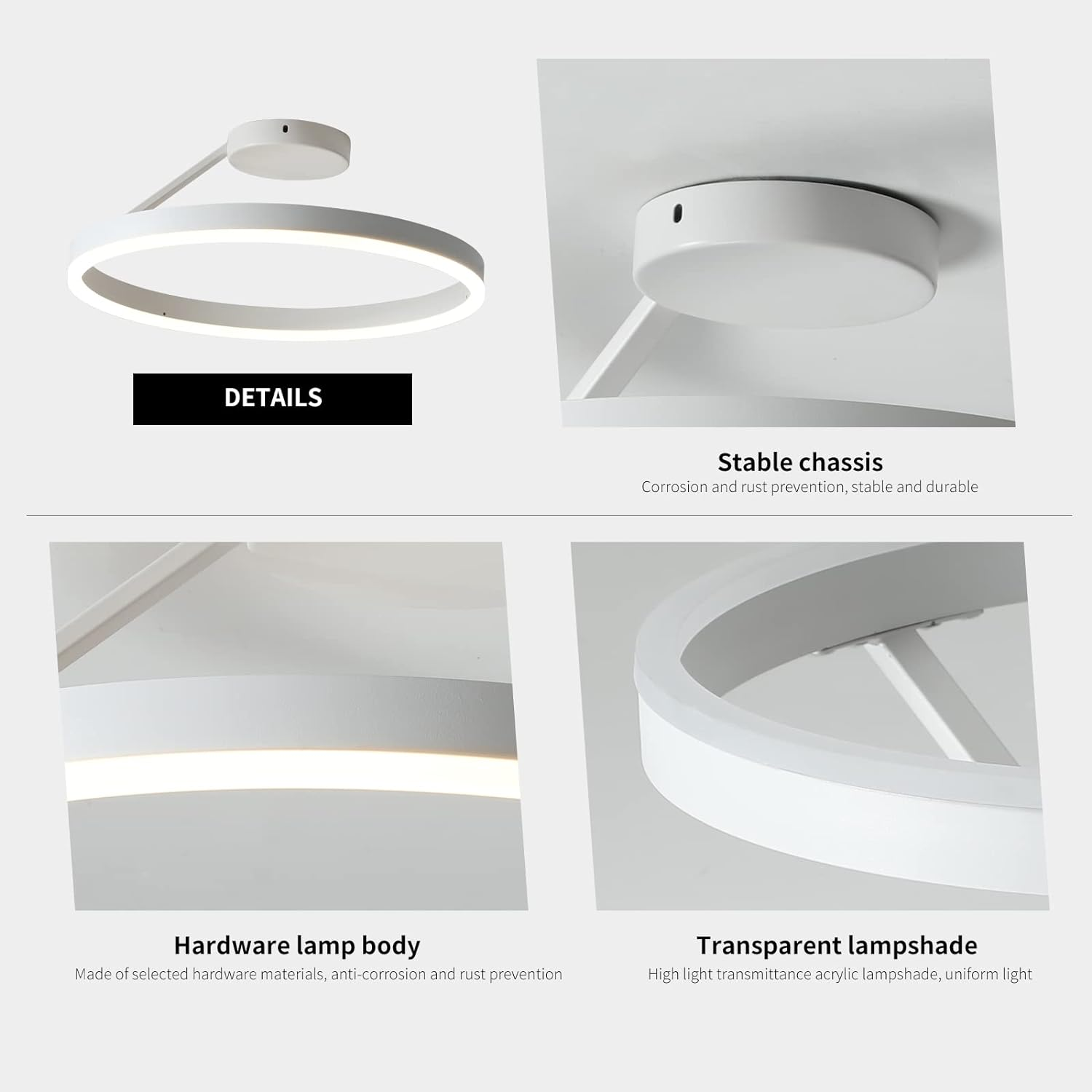 Minimalistisk LED Loftlampe - Metal Jern, Akryl