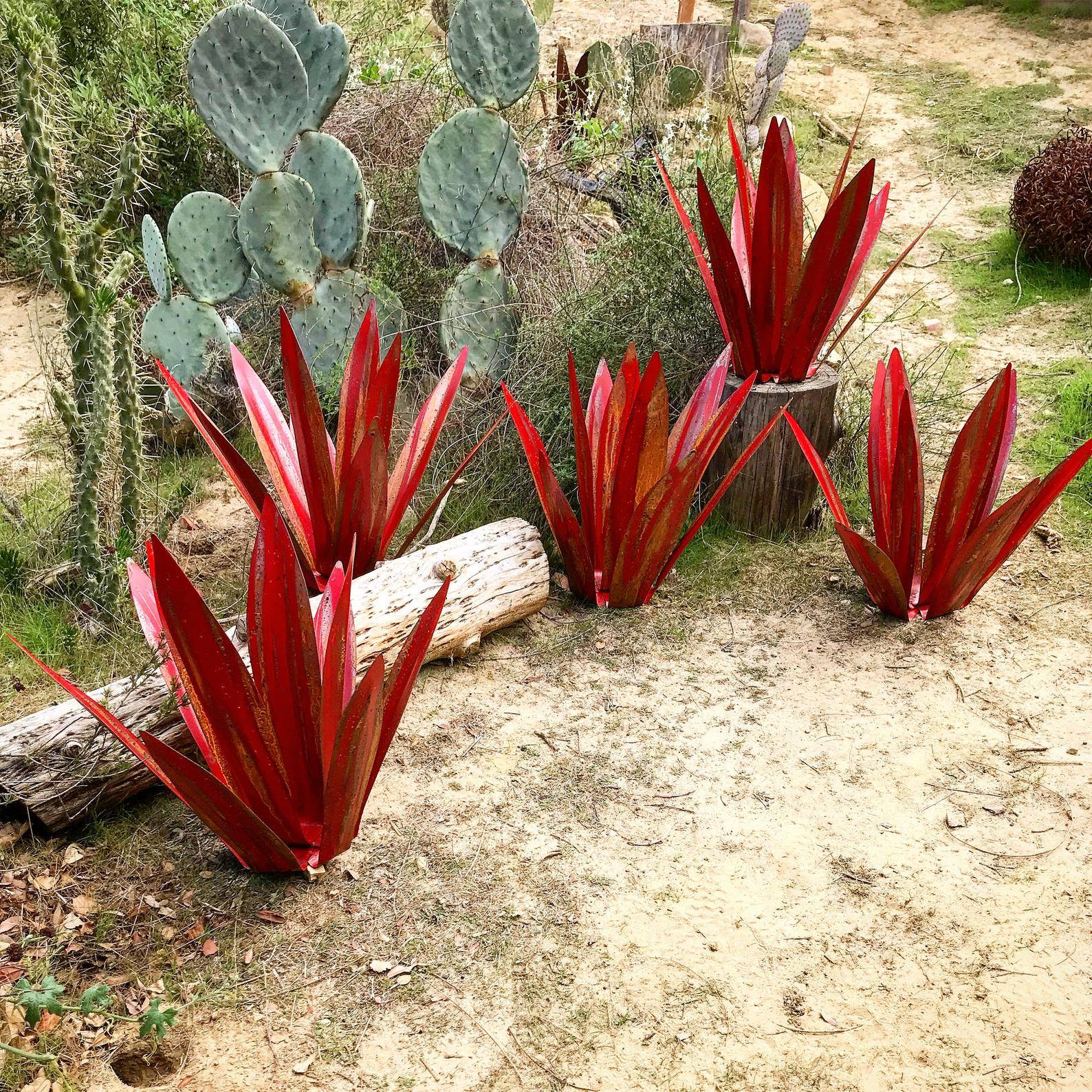 Metall Agave Gartendekoration – Rustbestandigt design med jordstik