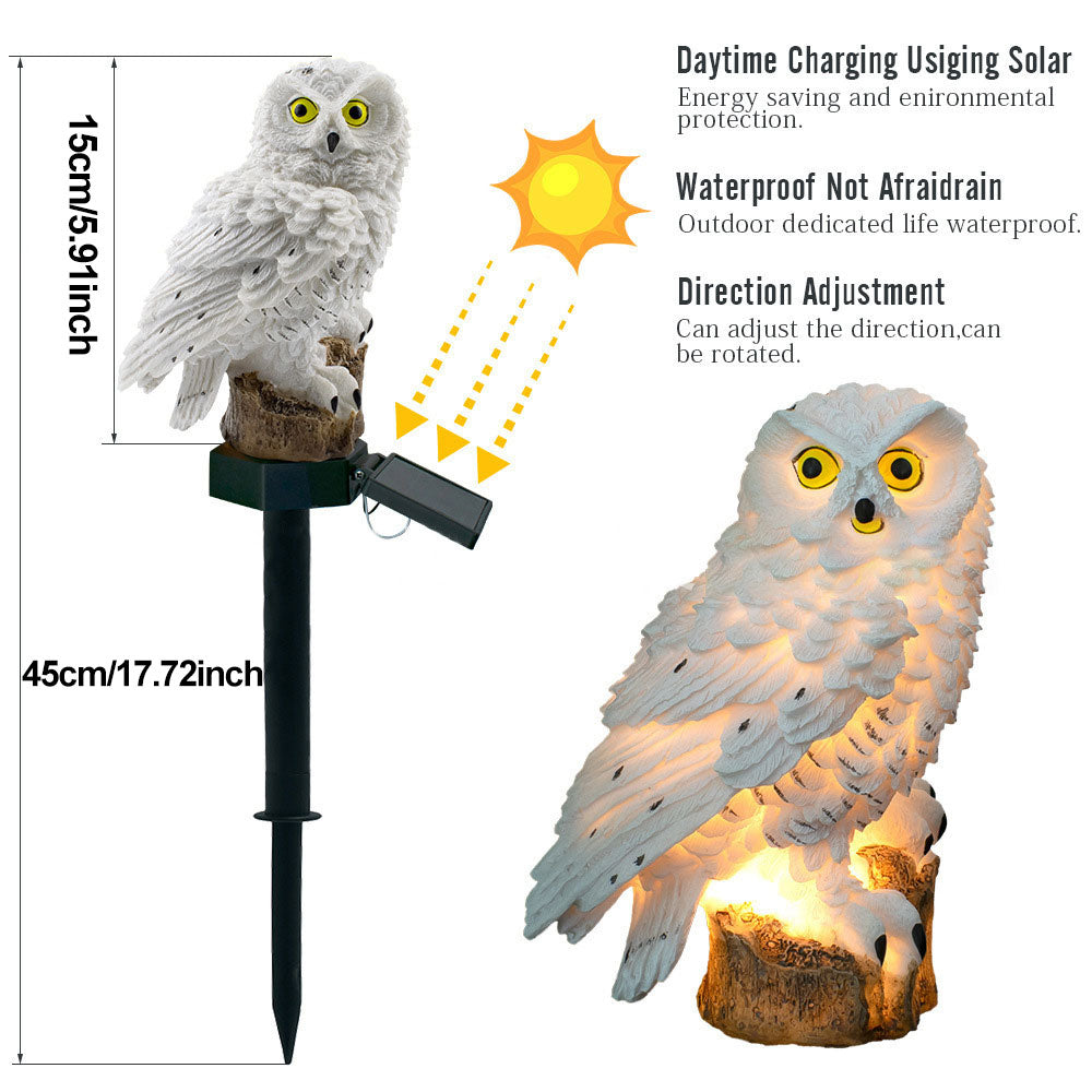 Udendørs Solcelle Ugle Lampe Sæt med LED Belysning