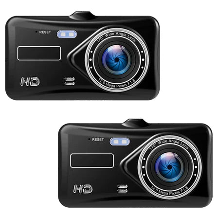 Trådløs Twin Dash Cam Med Front- eller Bagudsigtskamera, 1080p, 4-tommer LCD
