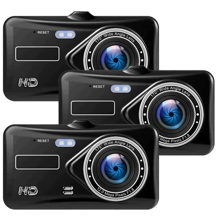 Trådløs Twin Dash Cam Med Front- eller Bagudsigtskamera, 1080p, 4-tommer LCD