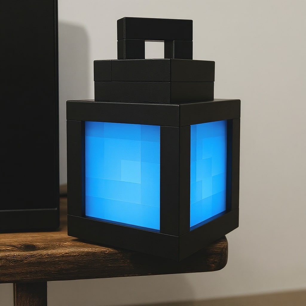 Minecraft Lampe | Trådløs Bordlampe | Natbordlampe | Væglampe indendørs | PixelLys