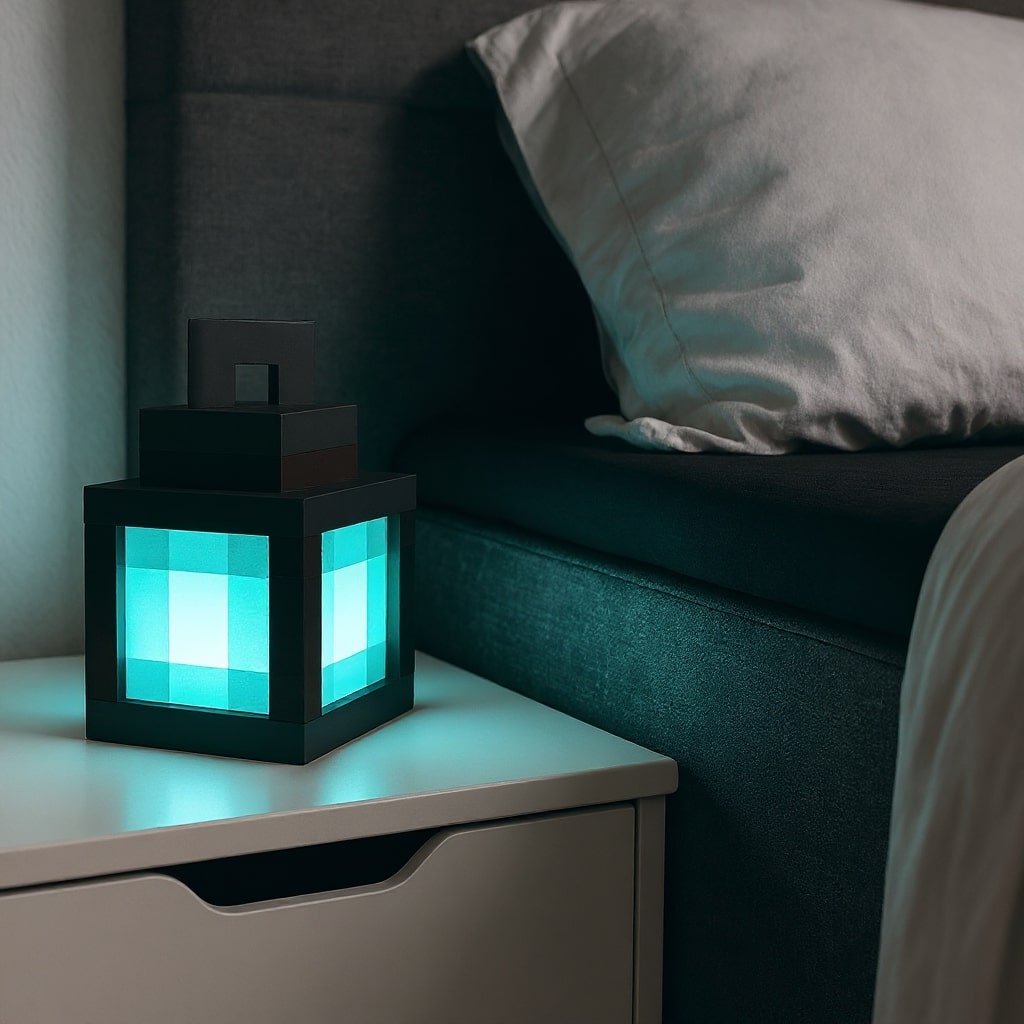 Minecraft Lampe | Trådløs Bordlampe | Natbordlampe | Væglampe indendørs | PixelLys