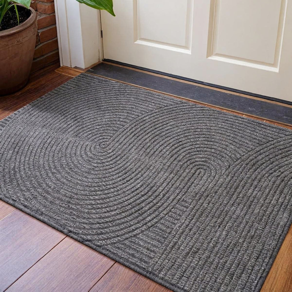 Polyester dørmåtte til udendørs og indendørs brug | Skridsikker snavsfangsmåtte | Dørskrubber | PolyEntra