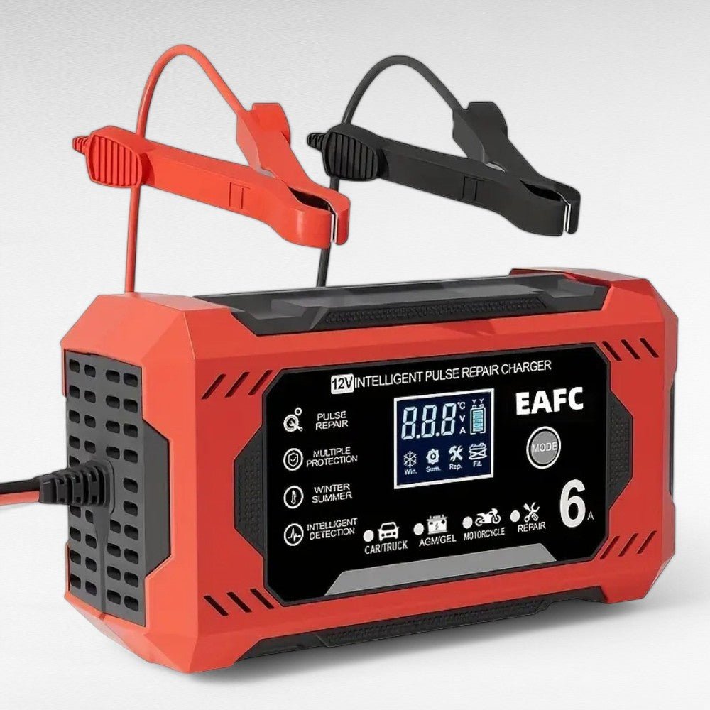 PowerPulse Bilbatterioplader – 12V/24V, Pulsreparation, LCD-display