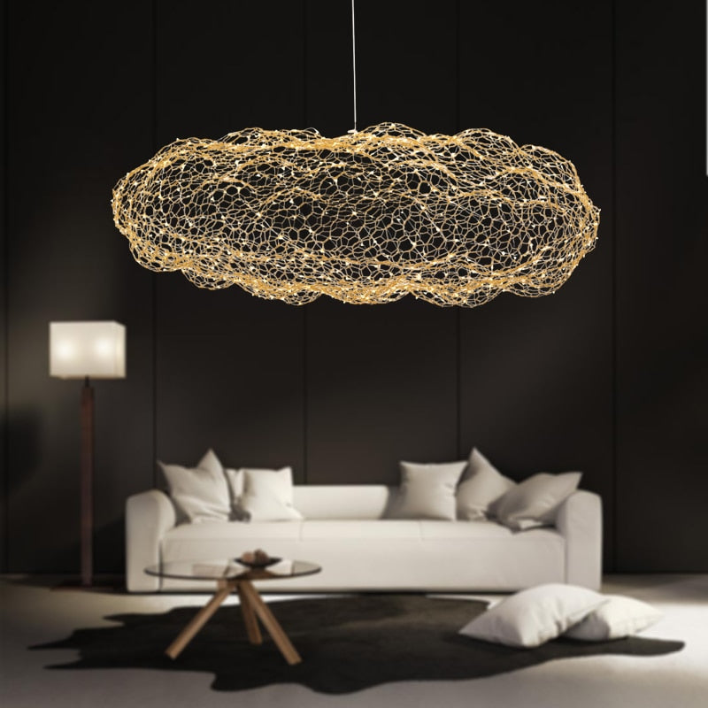 Håndlavet Jern Sky Lampe Med Stjerne LED Dots Til Art Deco Interiører