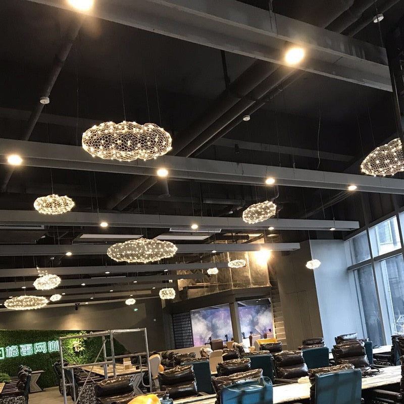 Håndlavet Jern Sky Lampe Med Stjerne LED Dots Til Art Deco Interiører