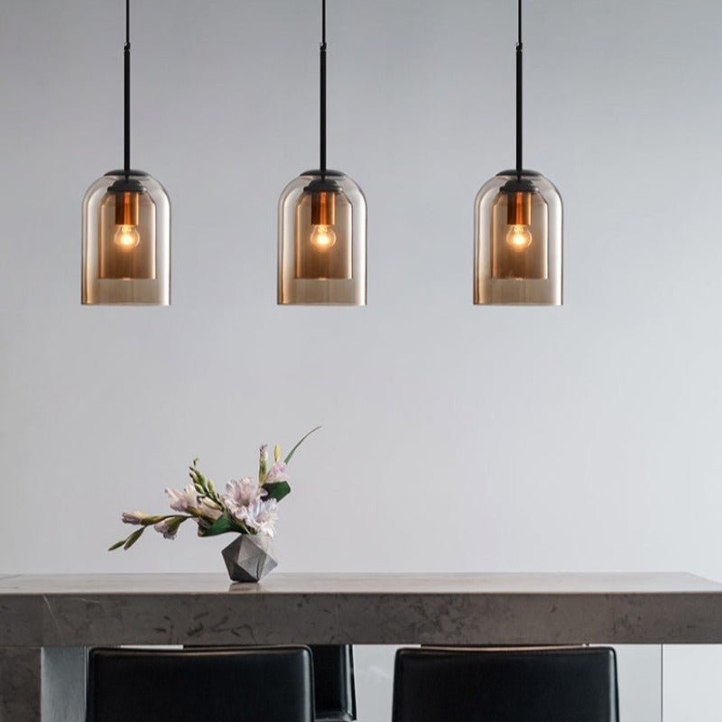 Stilfuld dobbeltglas pendellampe - AuraGlas
