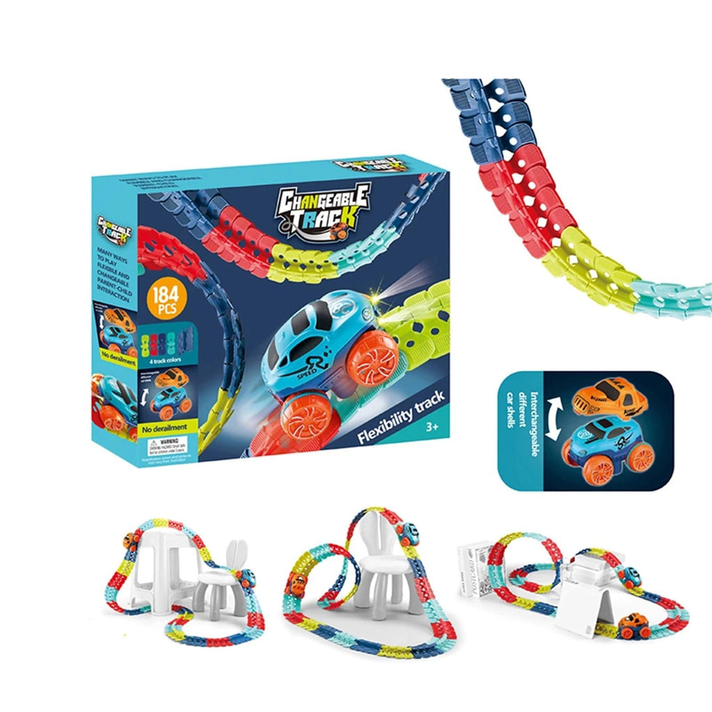 KidsPlay – Magnetisk Autoracerbane lysende & fleksibel – Børn 3+