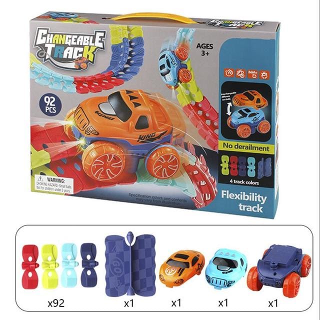 KidsPlay – Magnetisk Autoracerbane lysende & fleksibel – Børn 3+