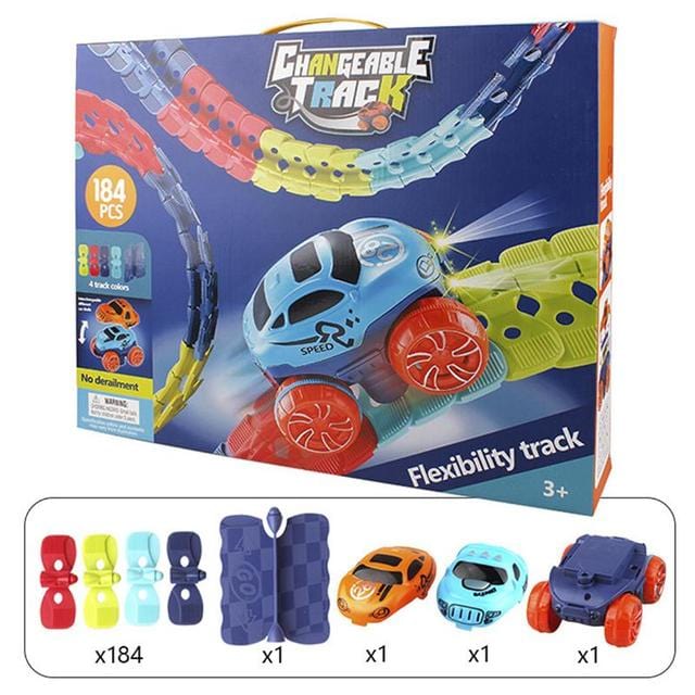KidsPlay – Magnetisk Autoracerbane lysende & fleksibel – Børn 3+