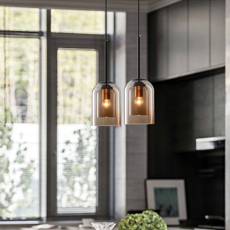 Stilfuld dobbeltglas pendellampe - AuraGlas