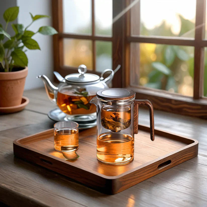 Glas teekande med si | PureTee