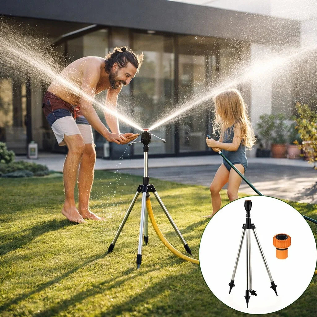 Plænebruser med stativ | 360° Sprinkler | Havebruser | AquaVento