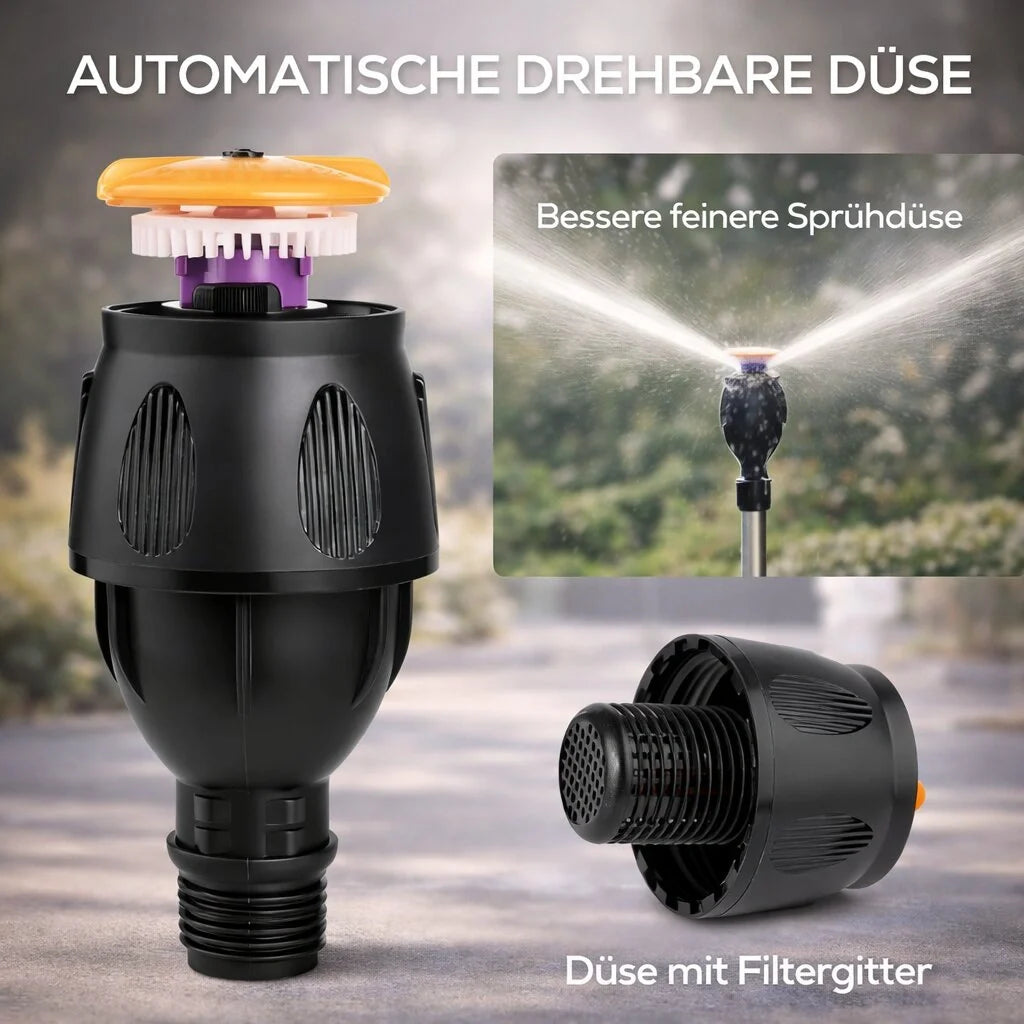 Plænebruser med stativ | 360° Sprinkler | Havebruser | AquaVento