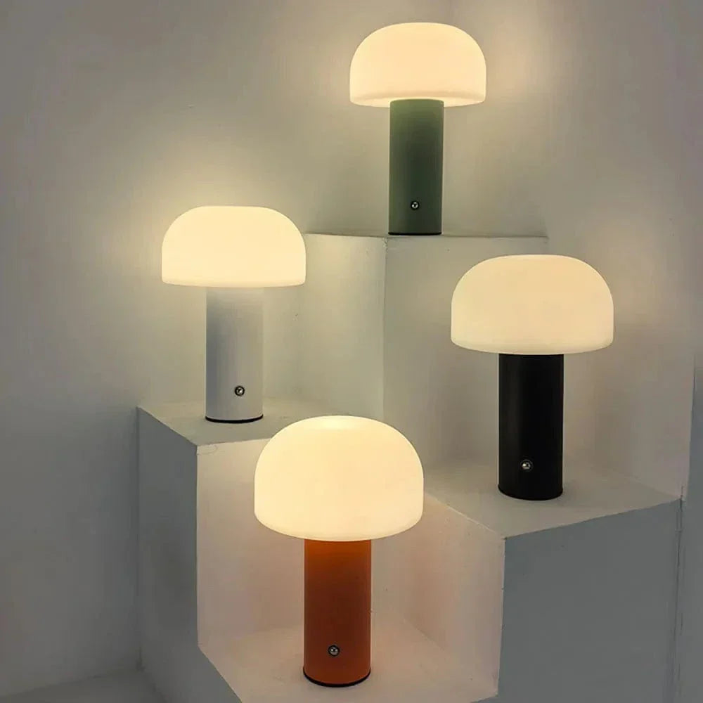 Genopladelig Svampe LED Bordlampe med Touch Kontrol