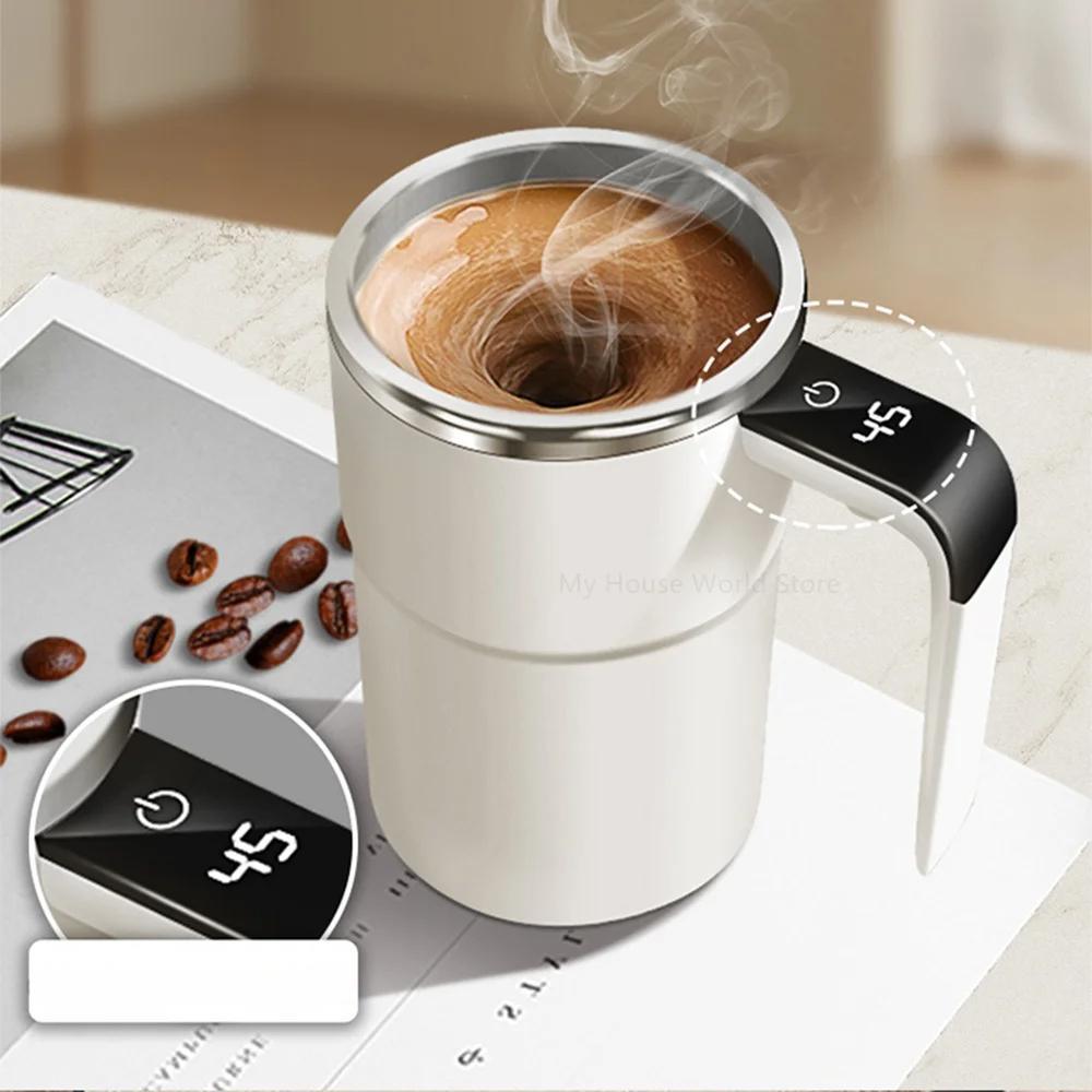 Genopladelig Selv-rørende Kaffe Kop – Smart Blandekop med Temperaturvisning