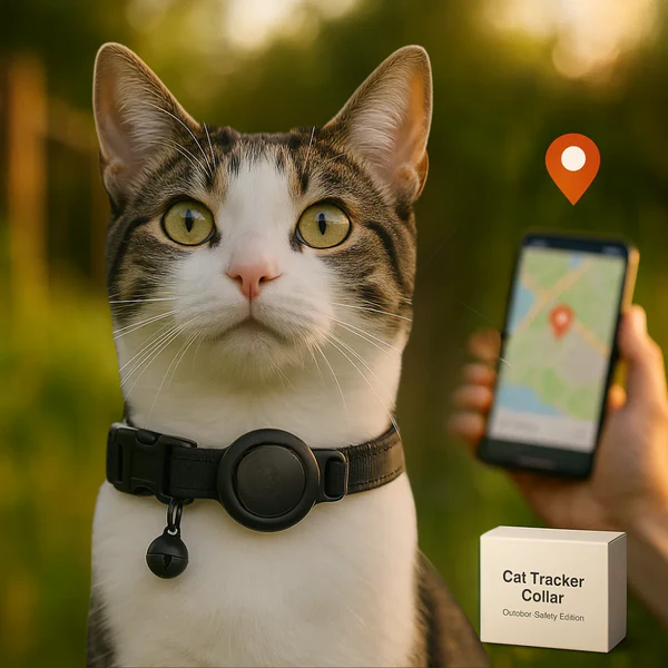 Kat GPS Tracker Halsbånd - Hurtig Udløsning & Reflekterende Design