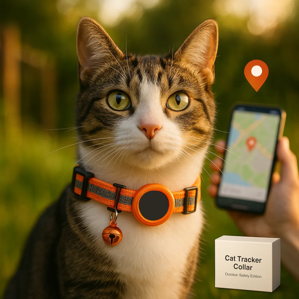Kat GPS Tracker Halsbånd - Hurtig Udløsning & Reflekterende Design