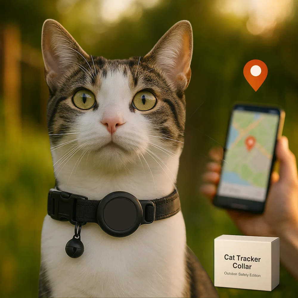 Kat GPS Tracker Halsbånd - Hurtig Udløsning & Reflekterende Design