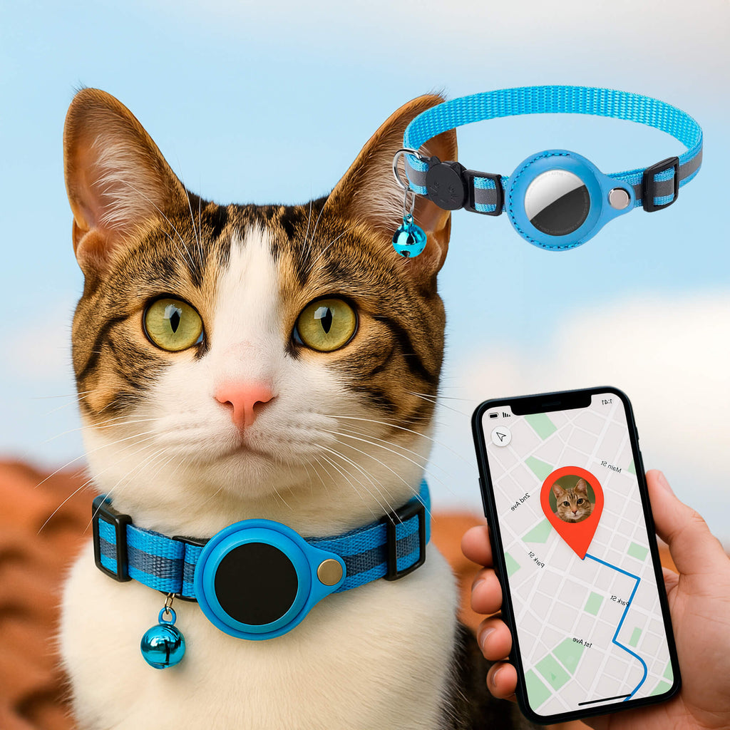 Kat GPS Tracker Halsbånd - Hurtig Udløsning & Reflekterende Design