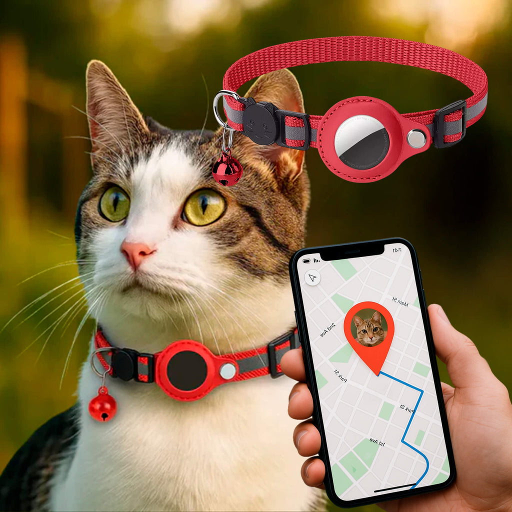 Kat GPS Tracker Halsbånd - Hurtig Udløsning & Reflekterende Design