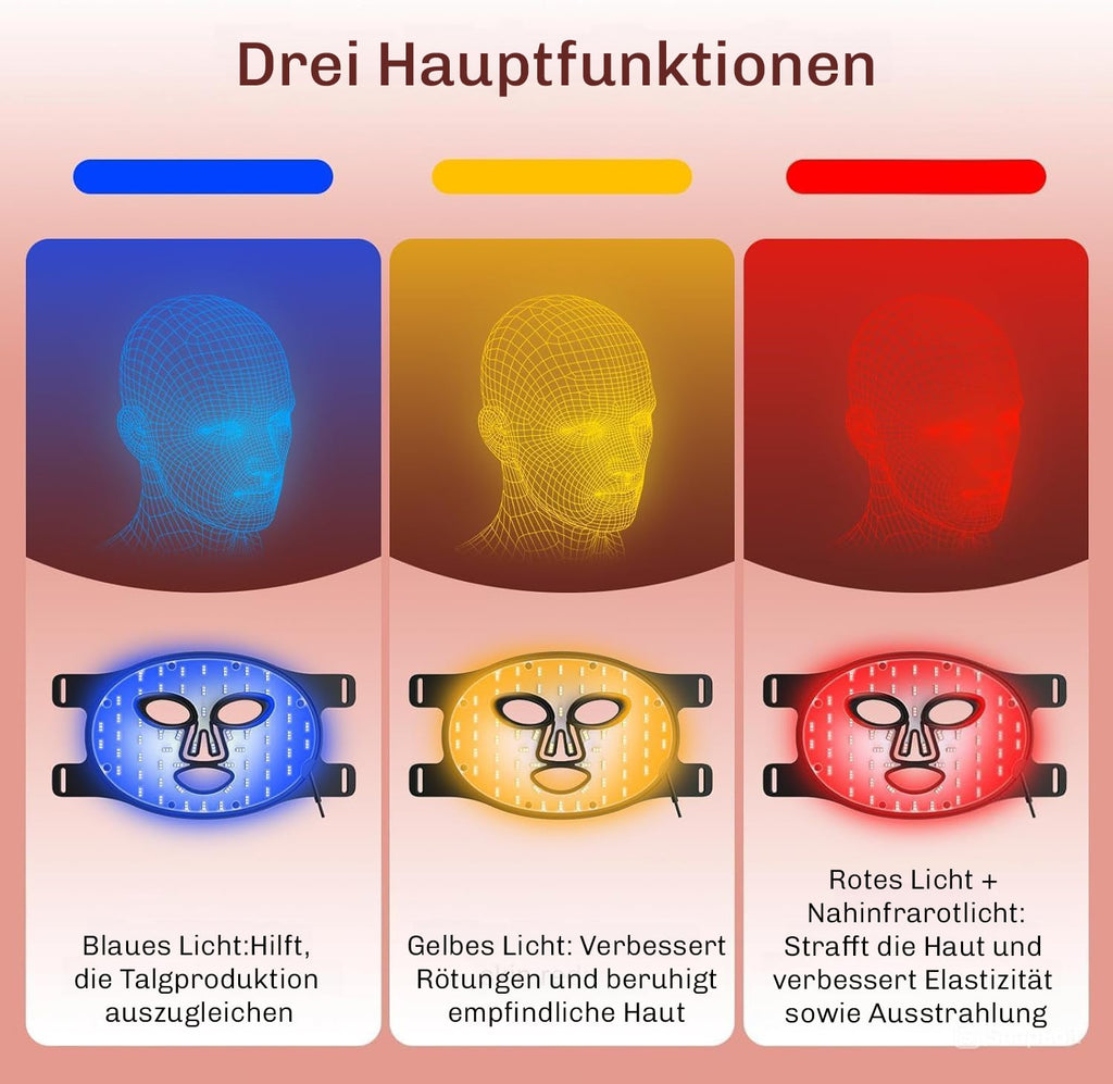 Rødt lysmaske | LED Ansigtsmaske | Hudlysbehandling | HudGlow