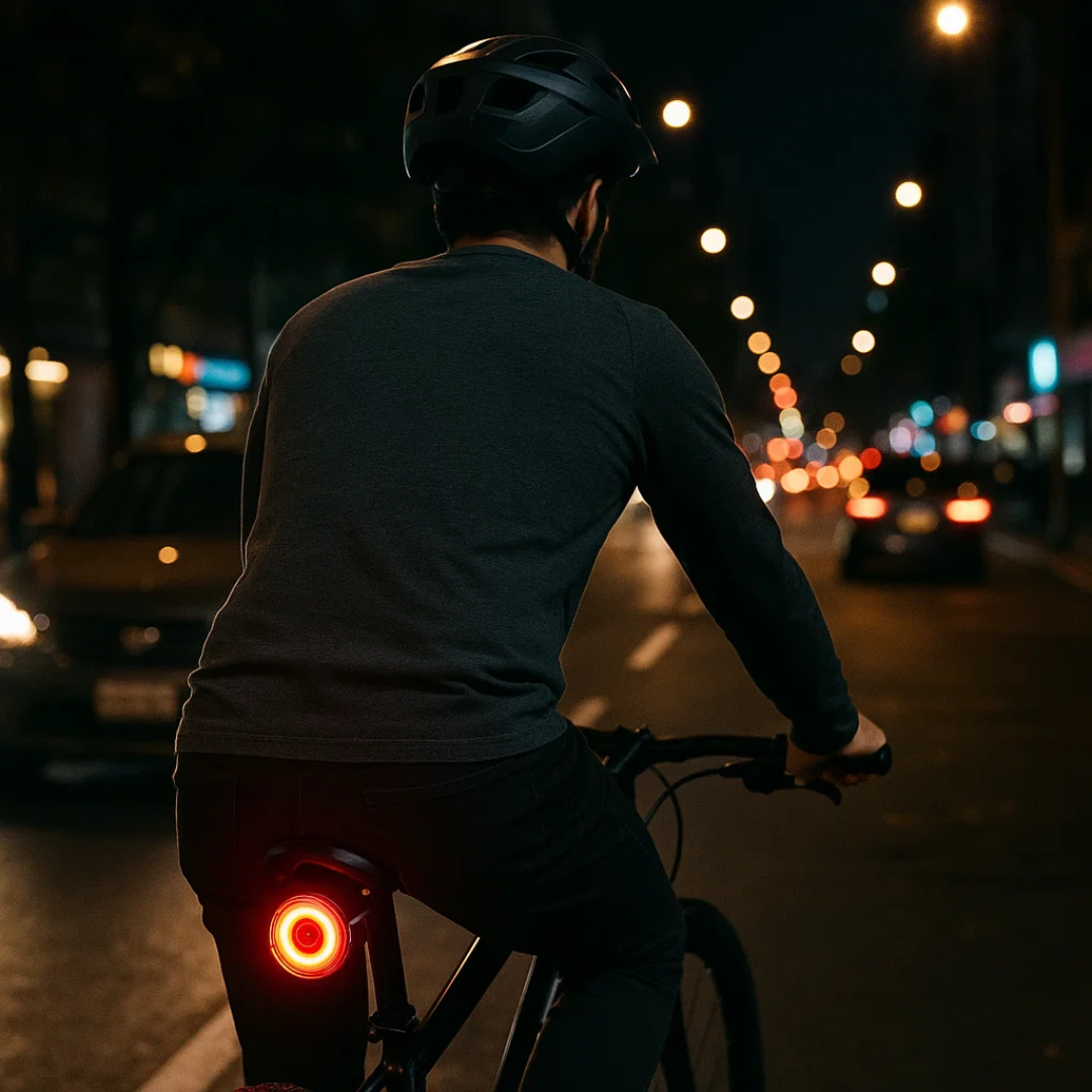 Baglygte & Bremselys til cykel og racercykel med 6 tilstande og batteri | Lumirad