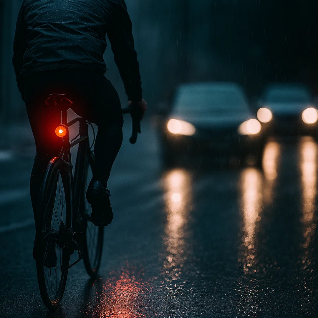 Baglygte & Bremselys til cykel og racercykel med 6 tilstande og batteri | Lumirad