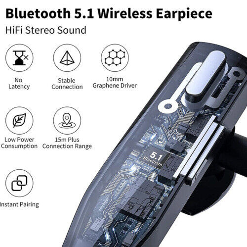 Trucker Dual Mic Trådløs Bluetooth 5.1 Støjreducerende Headset/Øretelefon