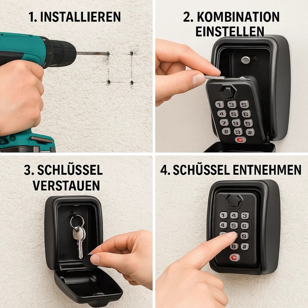 Nøgleskabsudendørs | Nøglesafe med kode | SafeHaus
