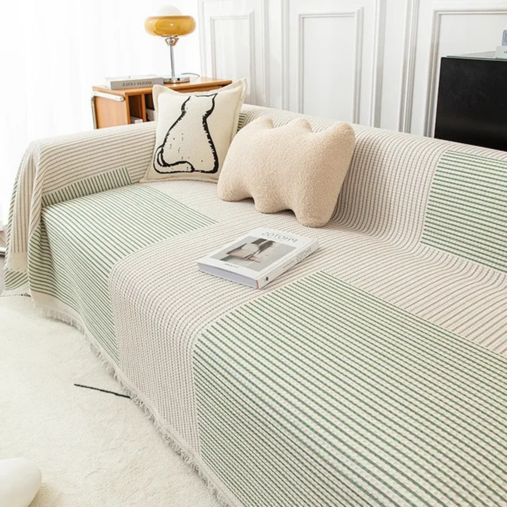 Skandinavisk Sofa Plaid med Frynse Kant