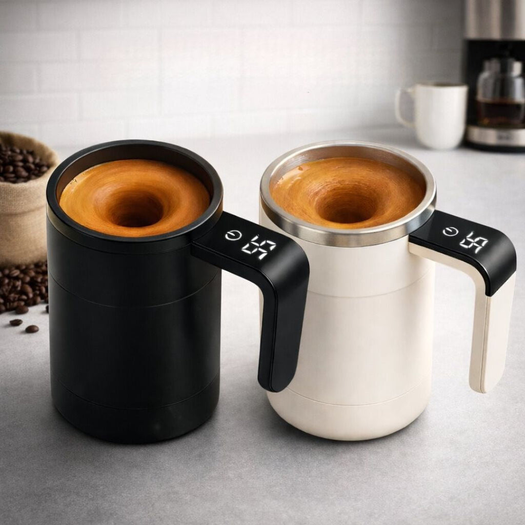 Selvrørende krus med LCD & USB | Automatisk krus til kaffe og mere | RørMester