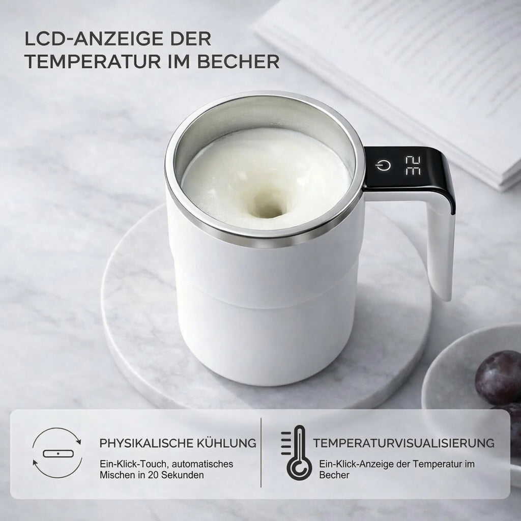 Selvrørende krus med LCD & USB | Automatisk krus til kaffe og mere | RørMester