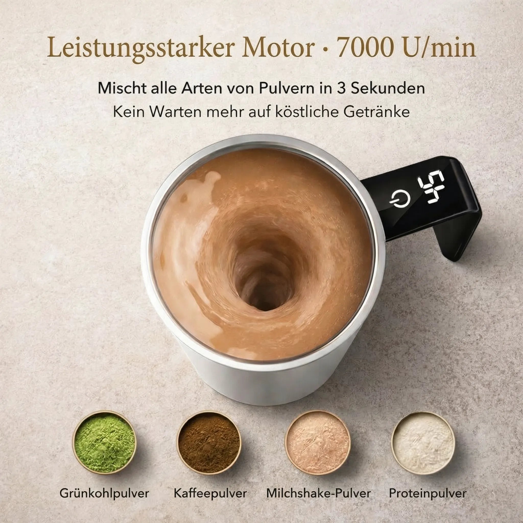 Selvrørende krus med LCD & USB | Automatisk krus til kaffe og mere | RørMester