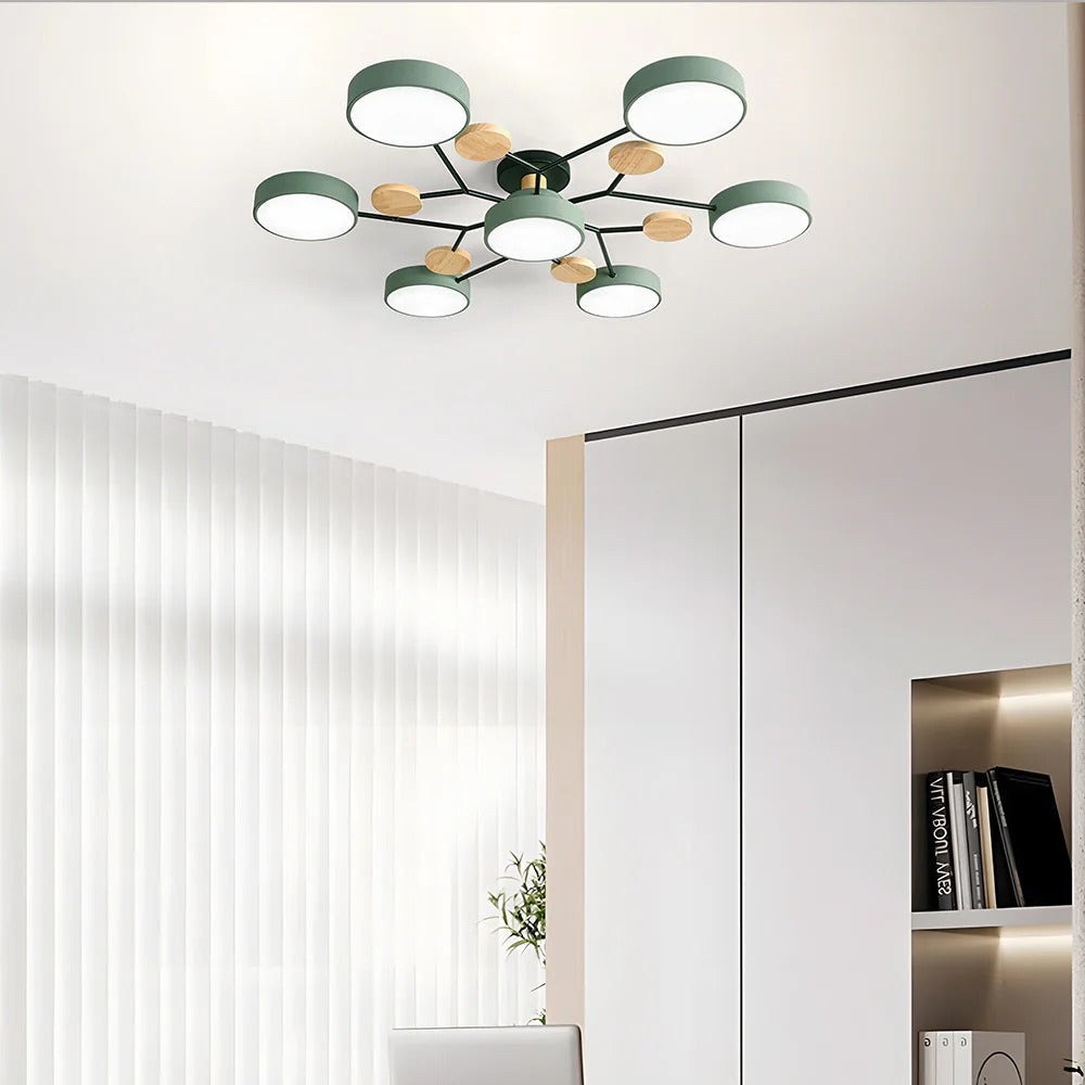 Moderne Halo LED Semi-Flush Loftlampe til Stilfulde Rum