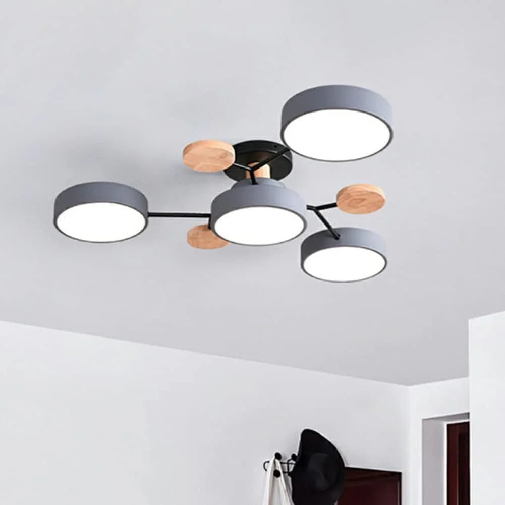 Moderne Halo LED Semi-Flush Loftlampe til Stilfulde Rum