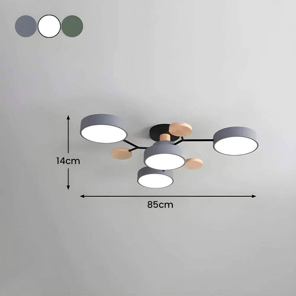 Moderne Halo LED Semi-Flush Loftlampe til Stilfulde Rum