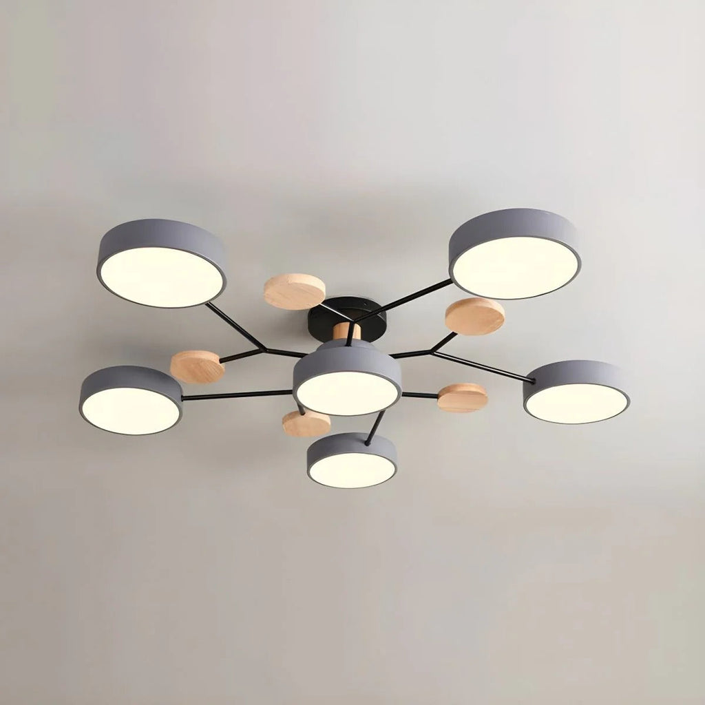 Moderne Halo LED Semi-Flush Loftlampe til Stilfulde Rum