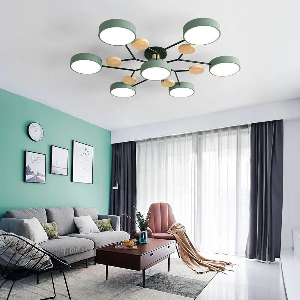 Moderne Halo LED Semi-Flush Loftlampe til Stilfulde Rum