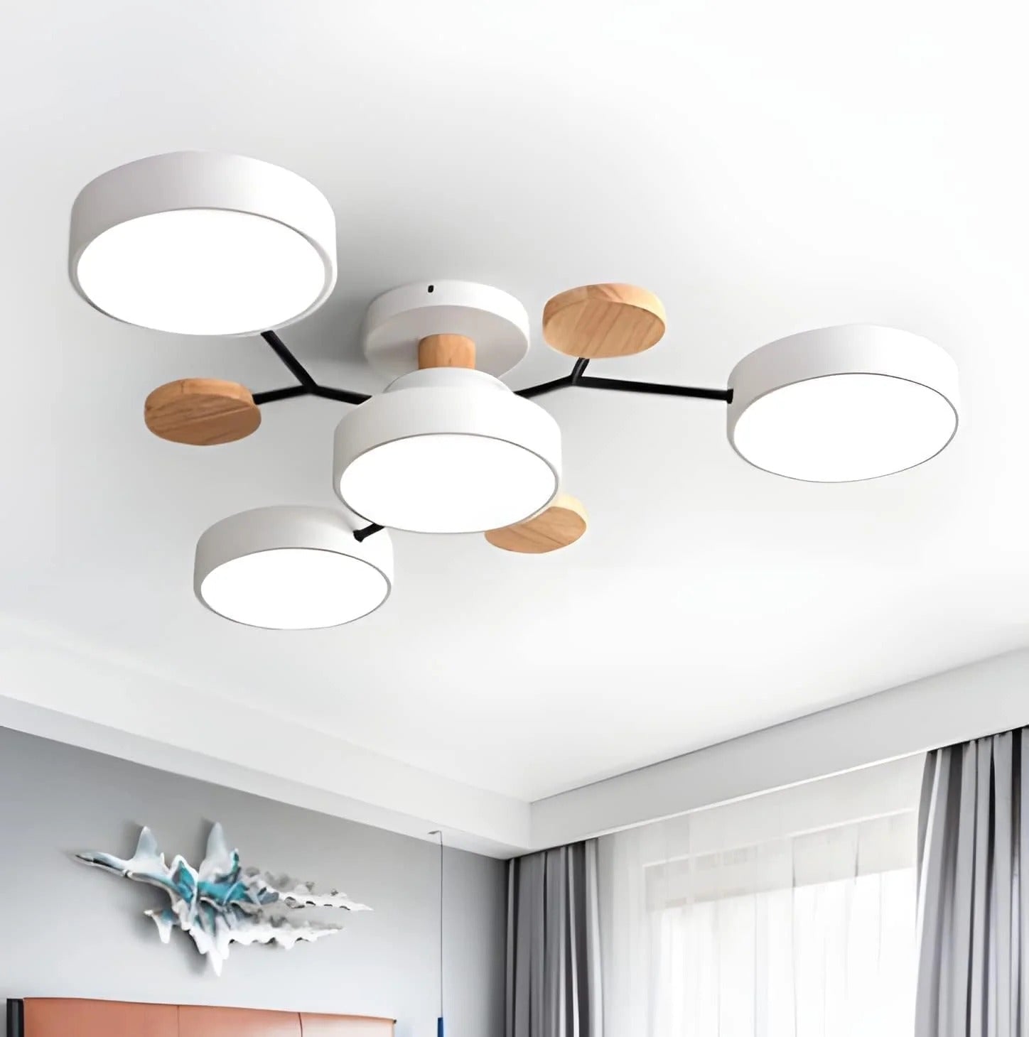 Moderne Halo LED Semi-Flush Loftlampe til Stilfulde Rum